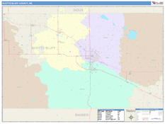 Scotts Bluff County, NE Digital Map Color Cast Style
